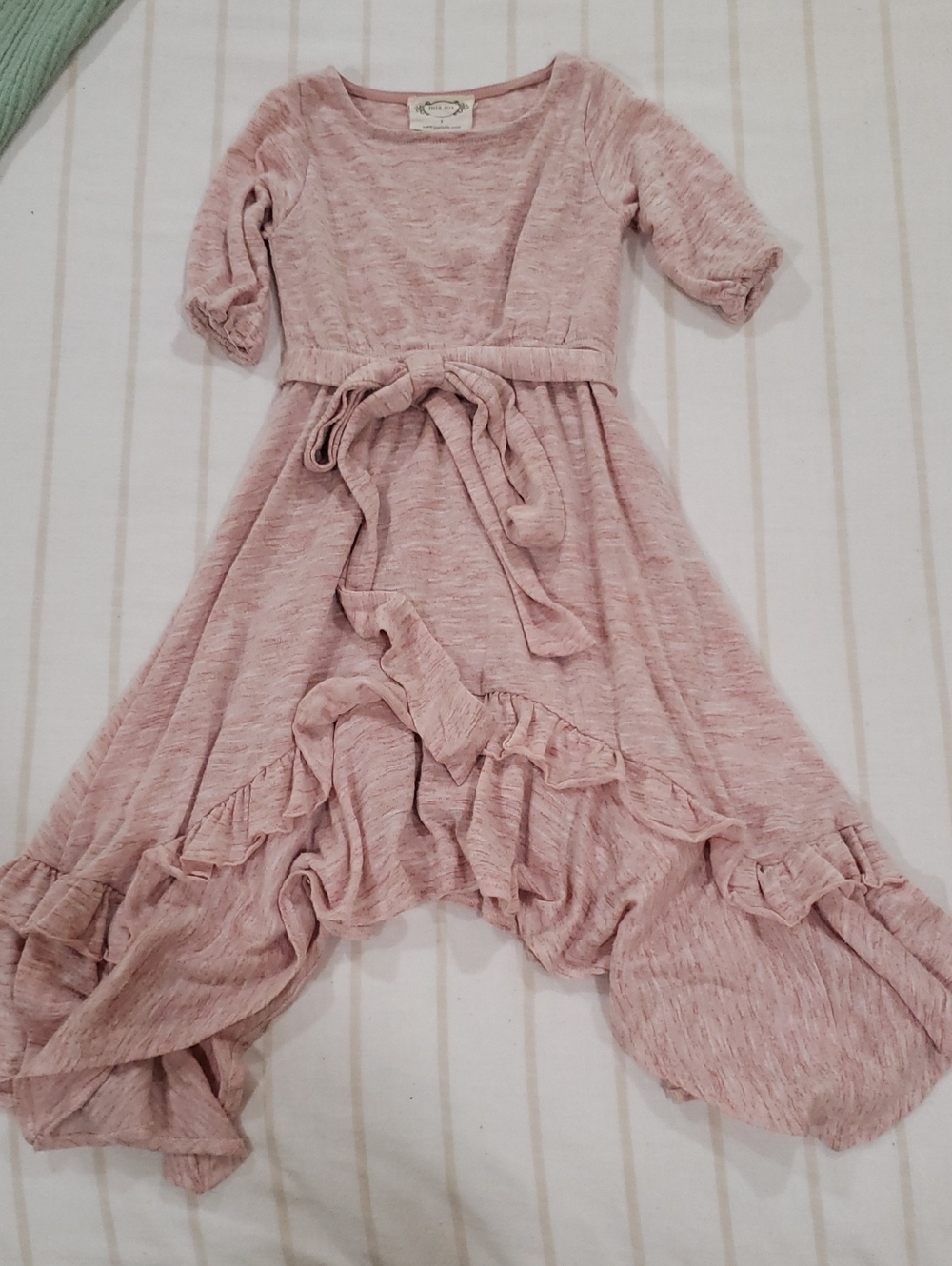 Girl's Joyfolie Blush Pink Ruffle High-Low Dress